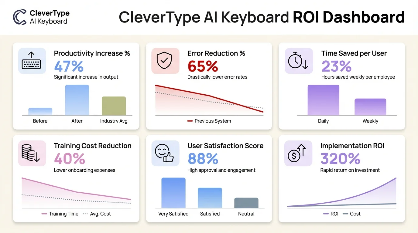 CleverType AI Keyboard ROI and Business Impact Metrics Dashboard