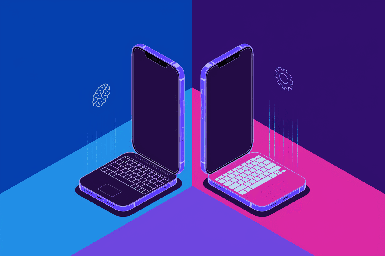 Comparison of AI keyboard and regular keyboard interfaces