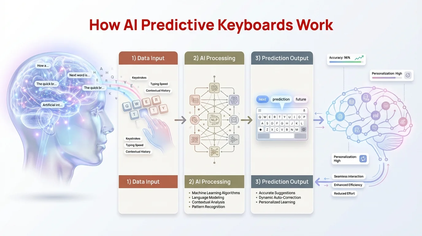 How AI Predict Keyboards Work - Neural network architecture and processing flow