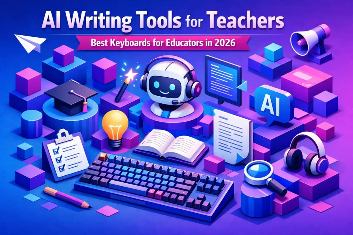 Featured image for article: AI Writing Tools for Teachers: Best Keyboards for Educators in 2026