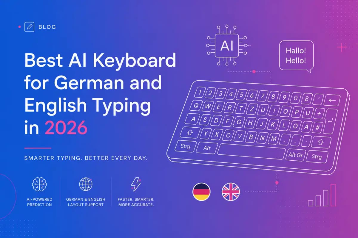 Featured image for article: Best AI Keyboard for German and English Typing in 2026