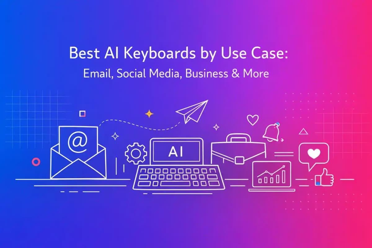 Featured image for article: Best AI Keyboards by Use Case: Email, Social Media, Business & More