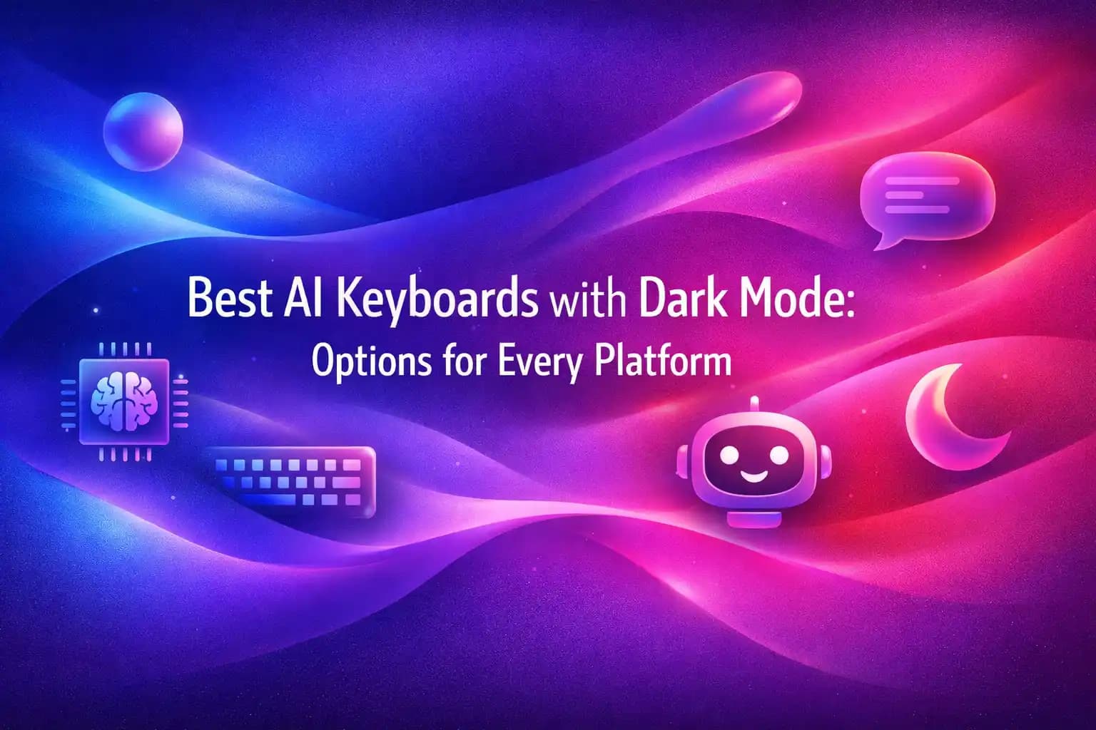 Best AI keyboards with dark mode options displayed across Android, iOS, Windows and Mac platforms