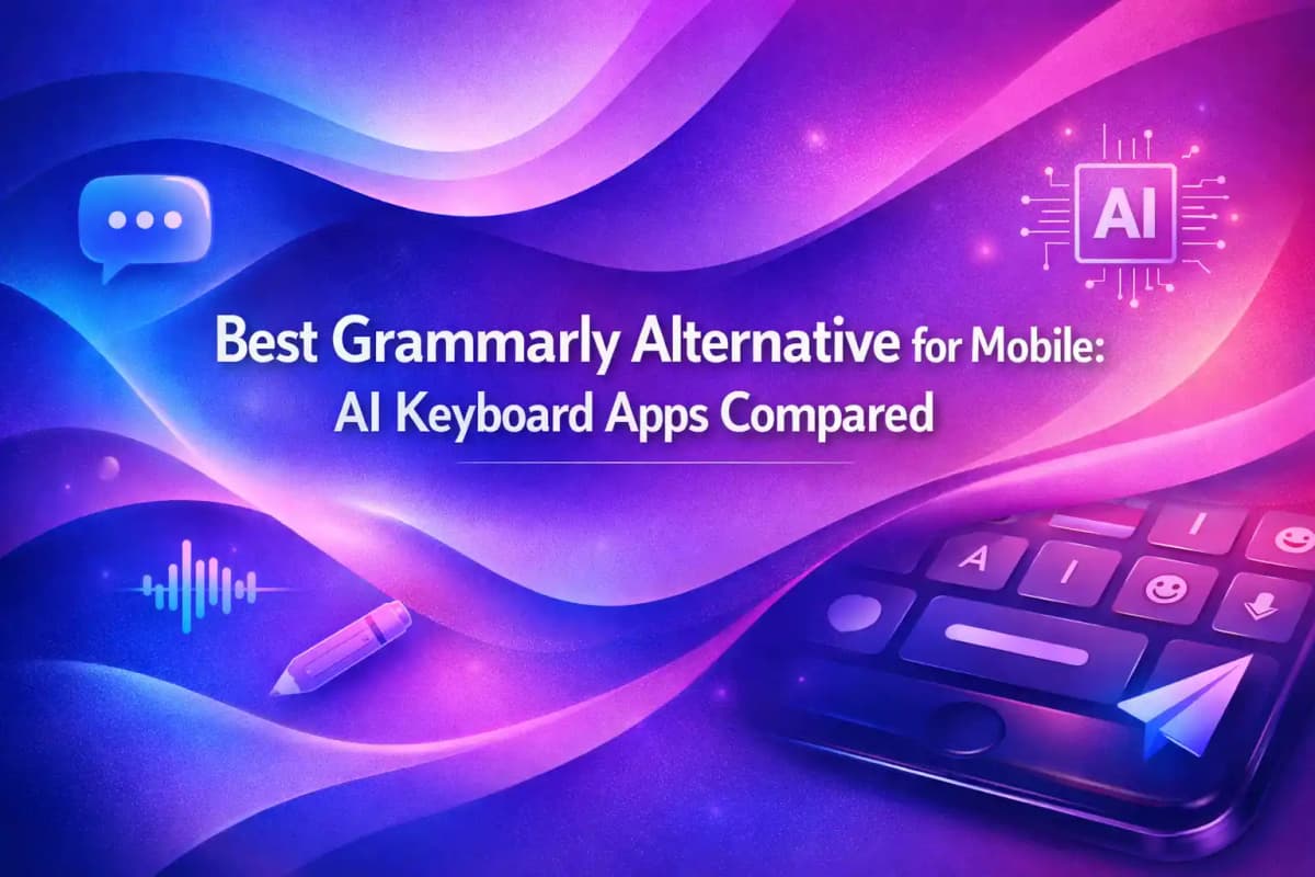 Featured image for article: Best Grammarly Alternative for Mobile: AI Keyboard Apps Compared