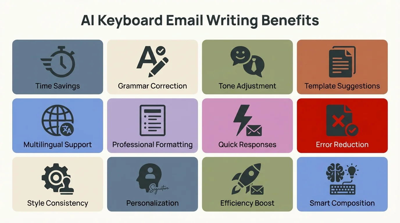 AI Keyboard Email Writing Benefits - Key features and advantages of using AI keyboards for professional email communication
