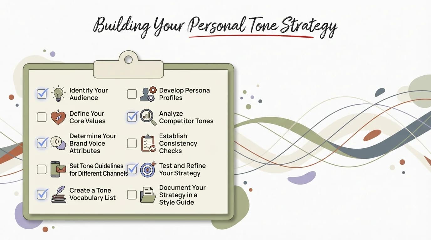 Building Your Personal Tone Strategy - A comprehensive checklist for developing consistent, effective communication tone across different audiences and platforms