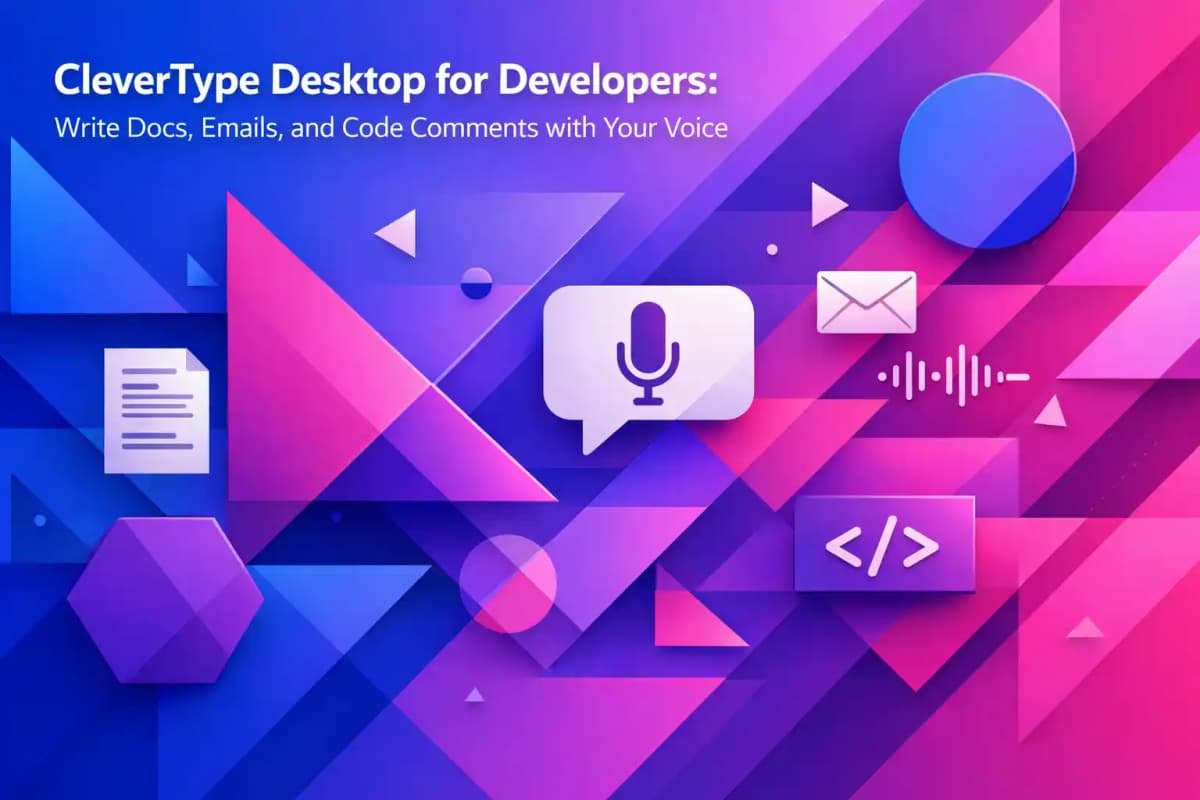 Featured image for article: CleverType Desktop for Developers: Write Docs, Emails, and Code Comments with Your Voice