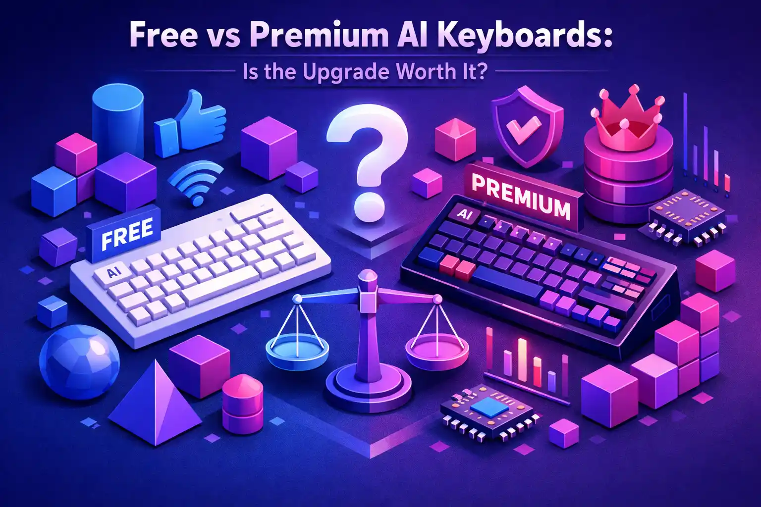 Featured image for article: Free vs Premium AI Keyboards: Is the Upgrade Worth It?