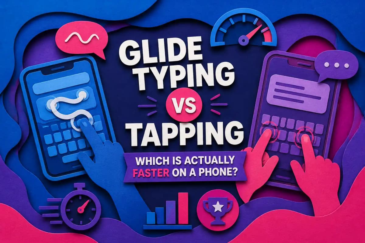 Featured image for article: Glide Typing vs Tapping: Which Is Actually Faster on a Phone?