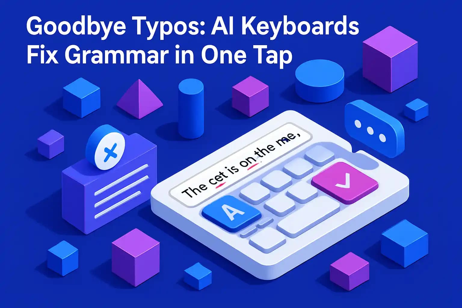 AI keyboard fixing grammar errors on a smartphone