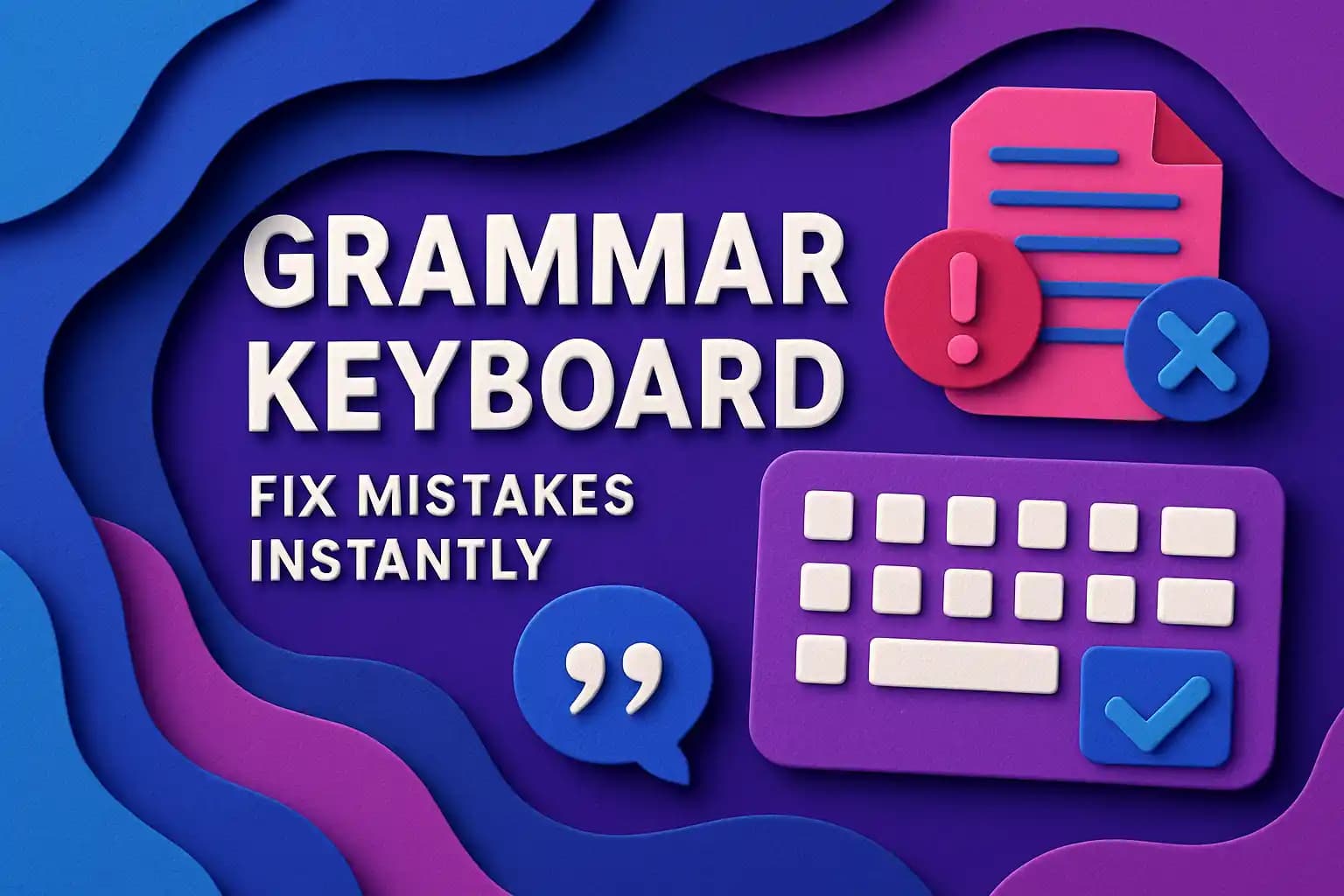 Grammar keyboard interface showing real-time corrections