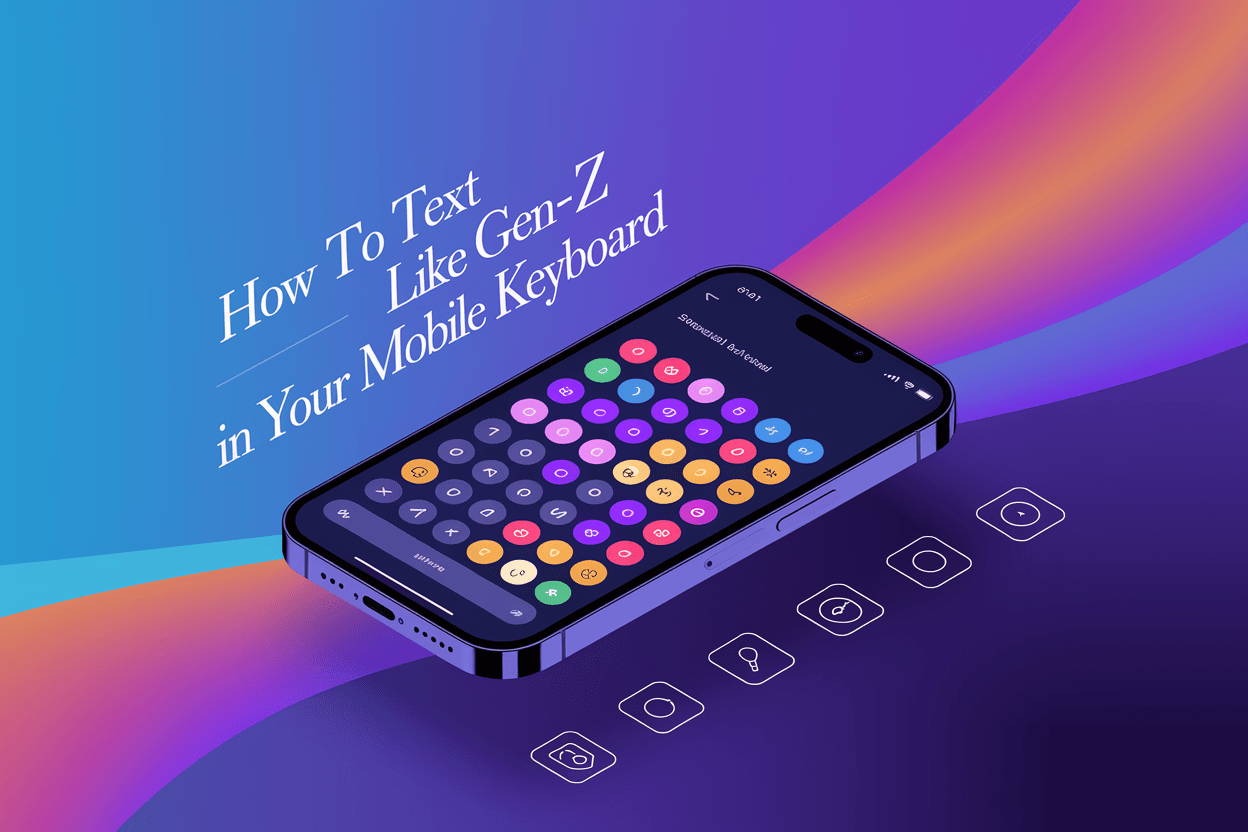 Gen-Z texting styles and abbreviations on a smartphone keyboard