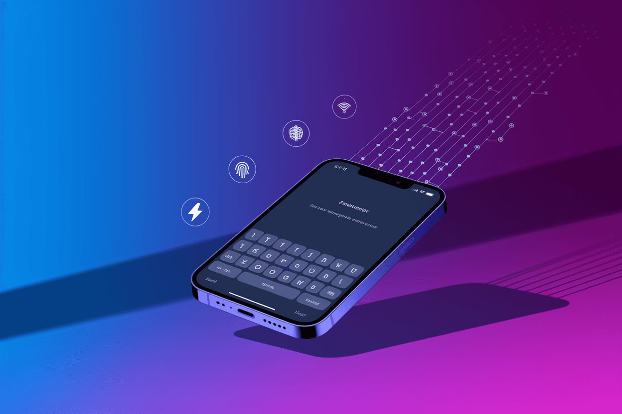 AI keyboard features showing predictive text and customization options