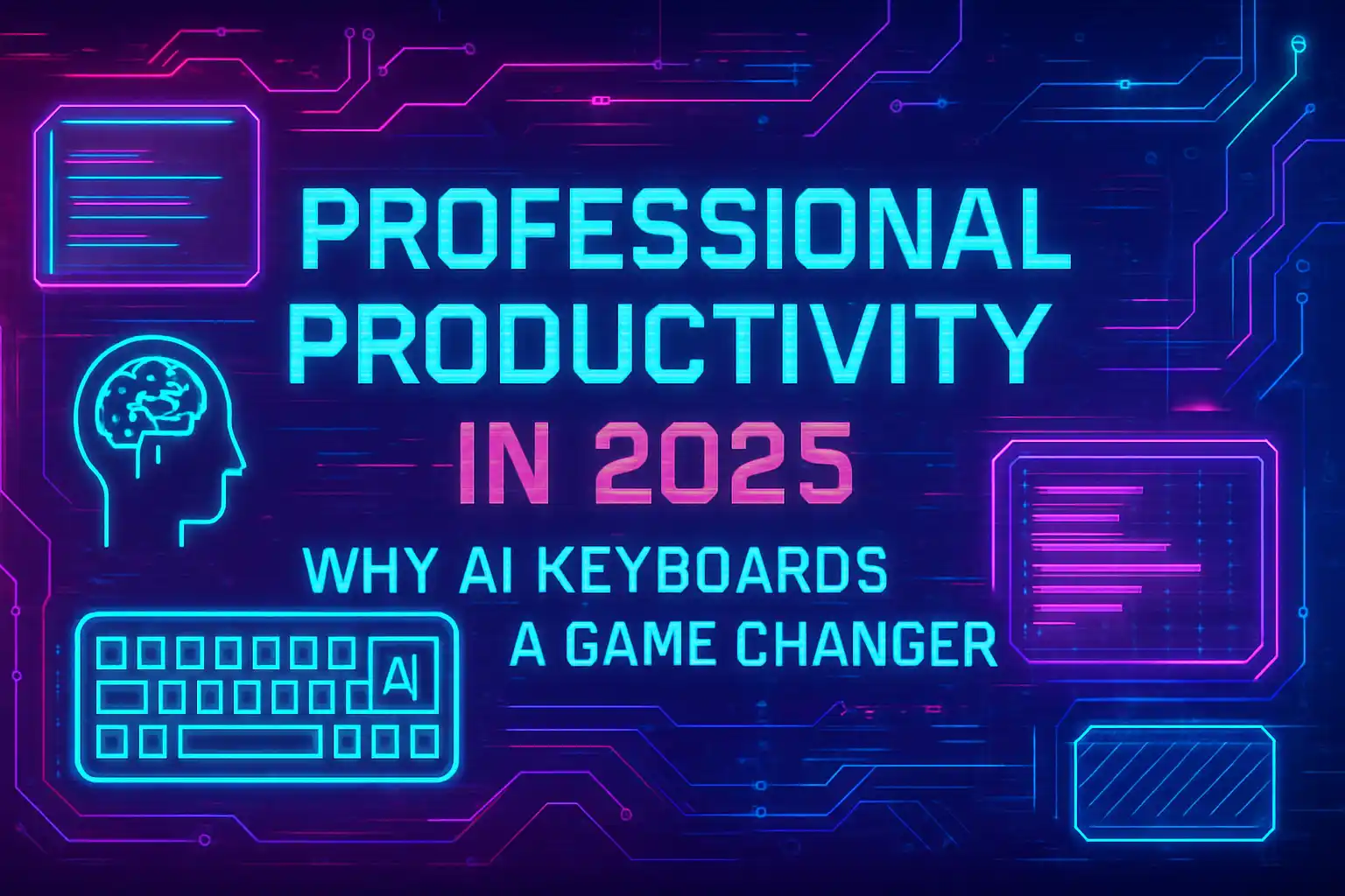 Professional using AI keyboard for productivity
