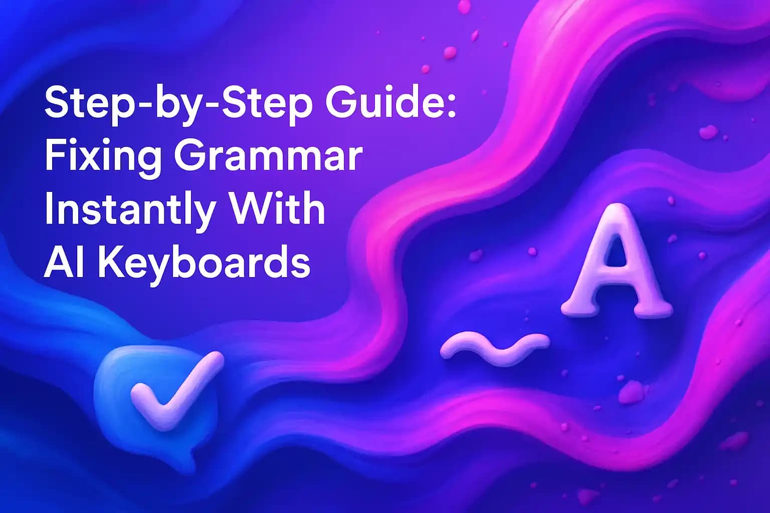 AI keyboard correcting grammar mistake on a mobile phone