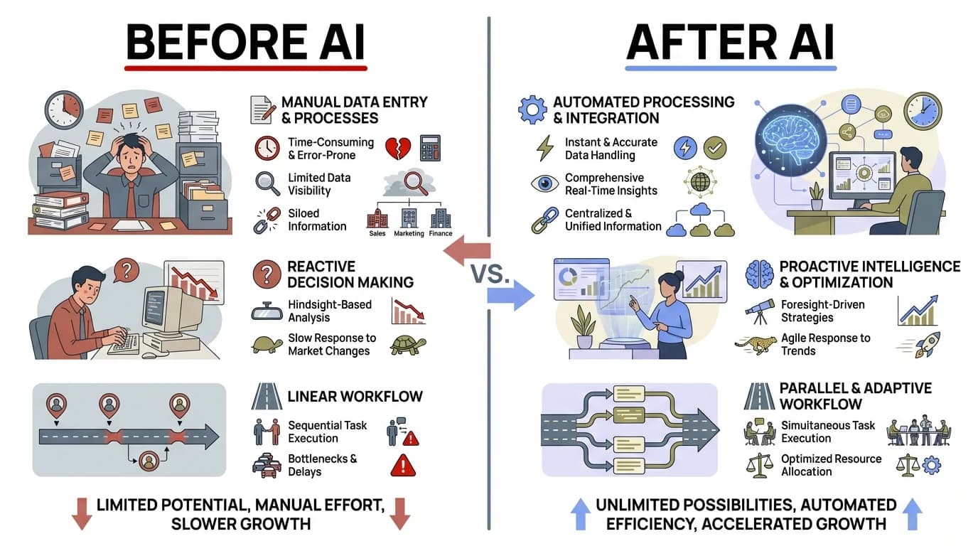 Before and After AI Grammar Fix - Email quality comparison showing the transformation