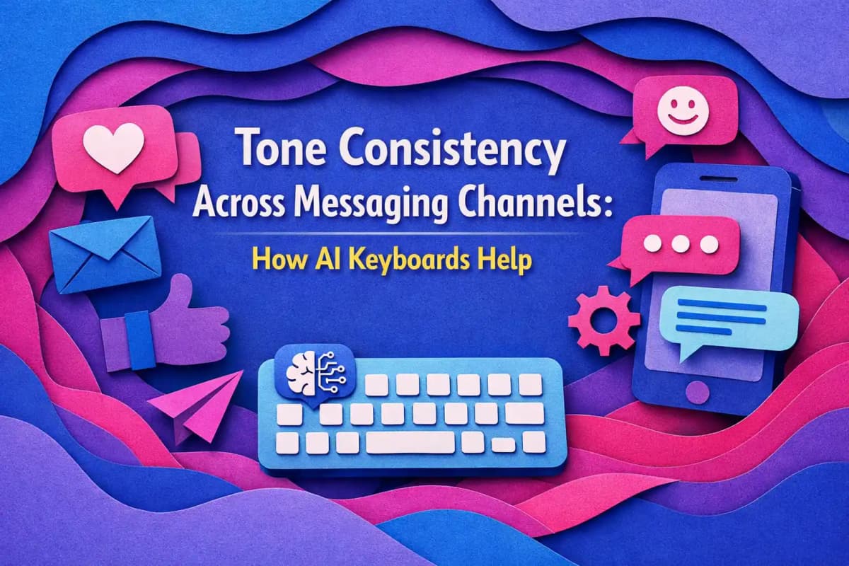 Featured image for article: Tone Consistency Across Messaging Channels: How AI Keyboards Help