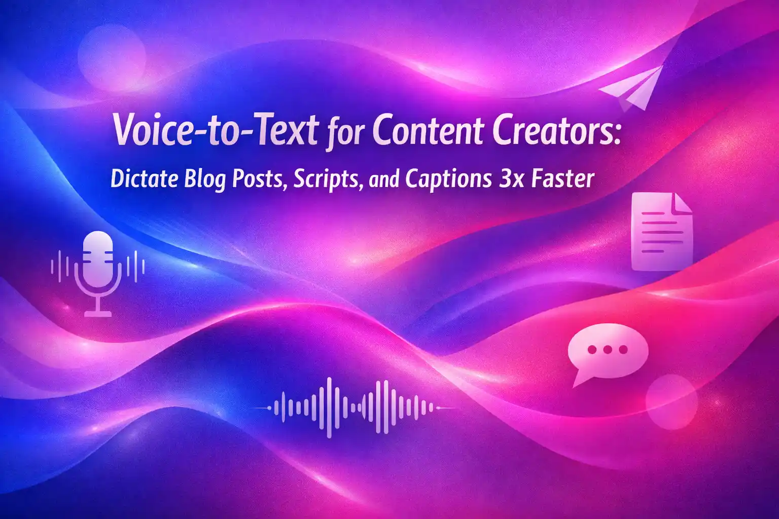 Voice to Text for Content Creators — dictate blog posts, scripts, and captions faster