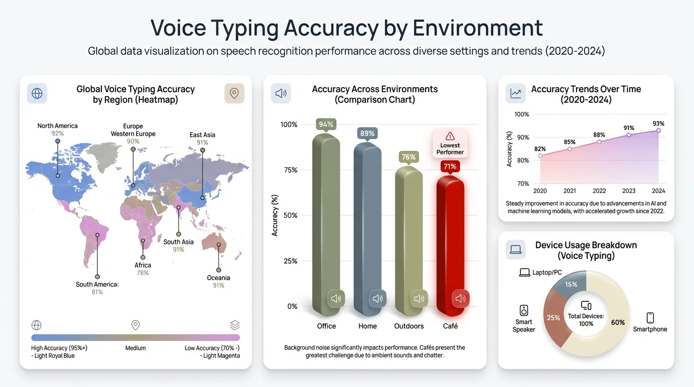 Voice Typing Accuracy by Environment - Data Visualization Dashboard