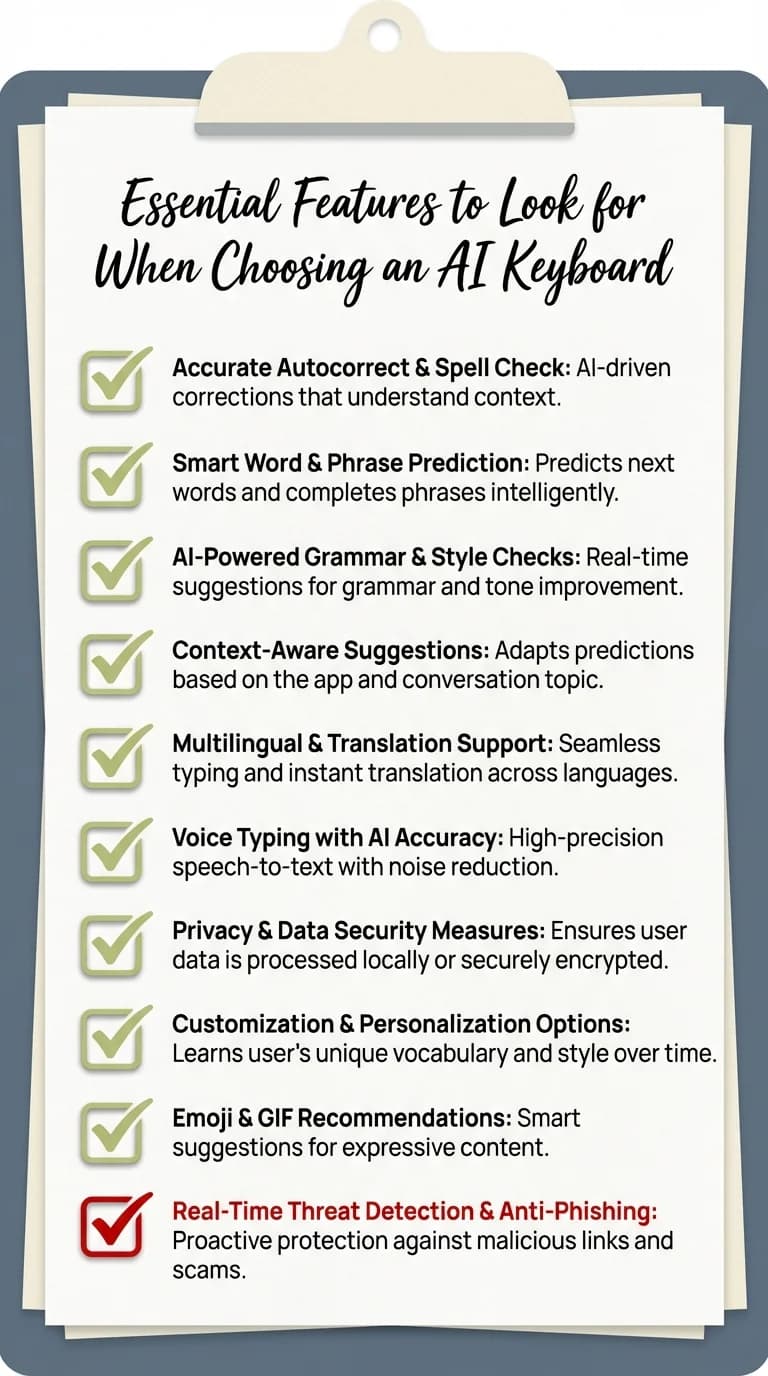 Essential Features to Look for When Choosing an AI Keyboard - Complete checklist
