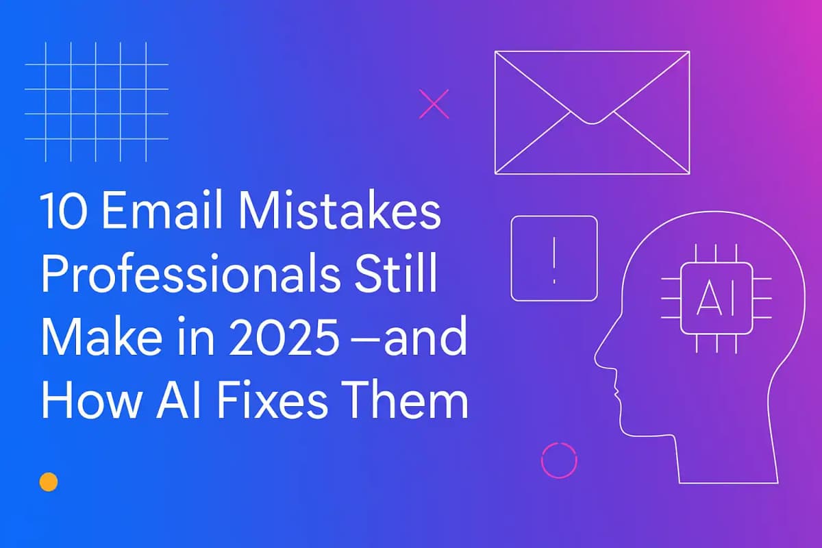 CleverType Blog Post Thumbnail: 10 Email Mistakes Professionals Still Make in 2025—and How AI Fixes Them Featured image for article: 10 Email Mistakes Professionals Still Make in 2025—and How AI Fixes Them