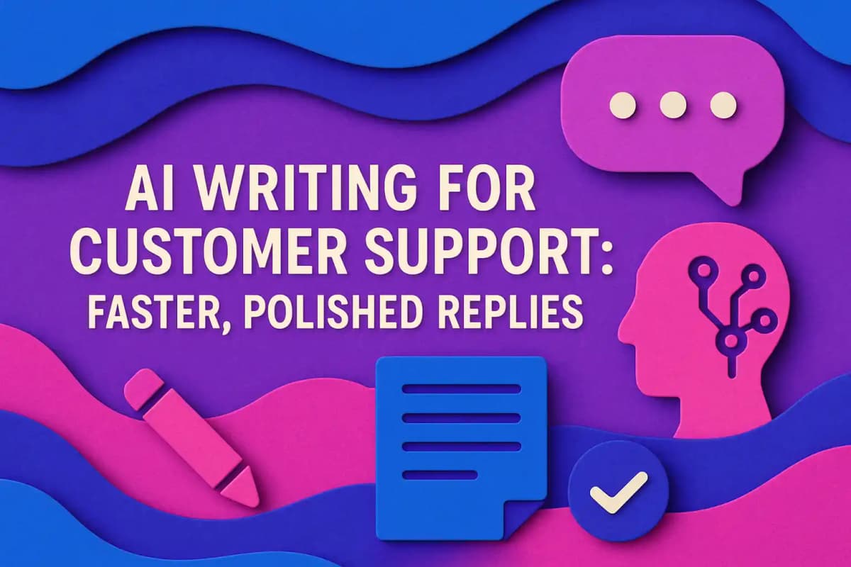CleverType Blog Post Thumbnail: AI Writing for Customer Support: Faster, Polished Replies Featured image for article: AI Writing for Customer Support: Faster, Polished Replies