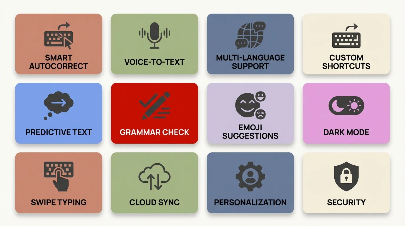 CleverType AI Keyboard Key Features - Essential capabilities for professional communication