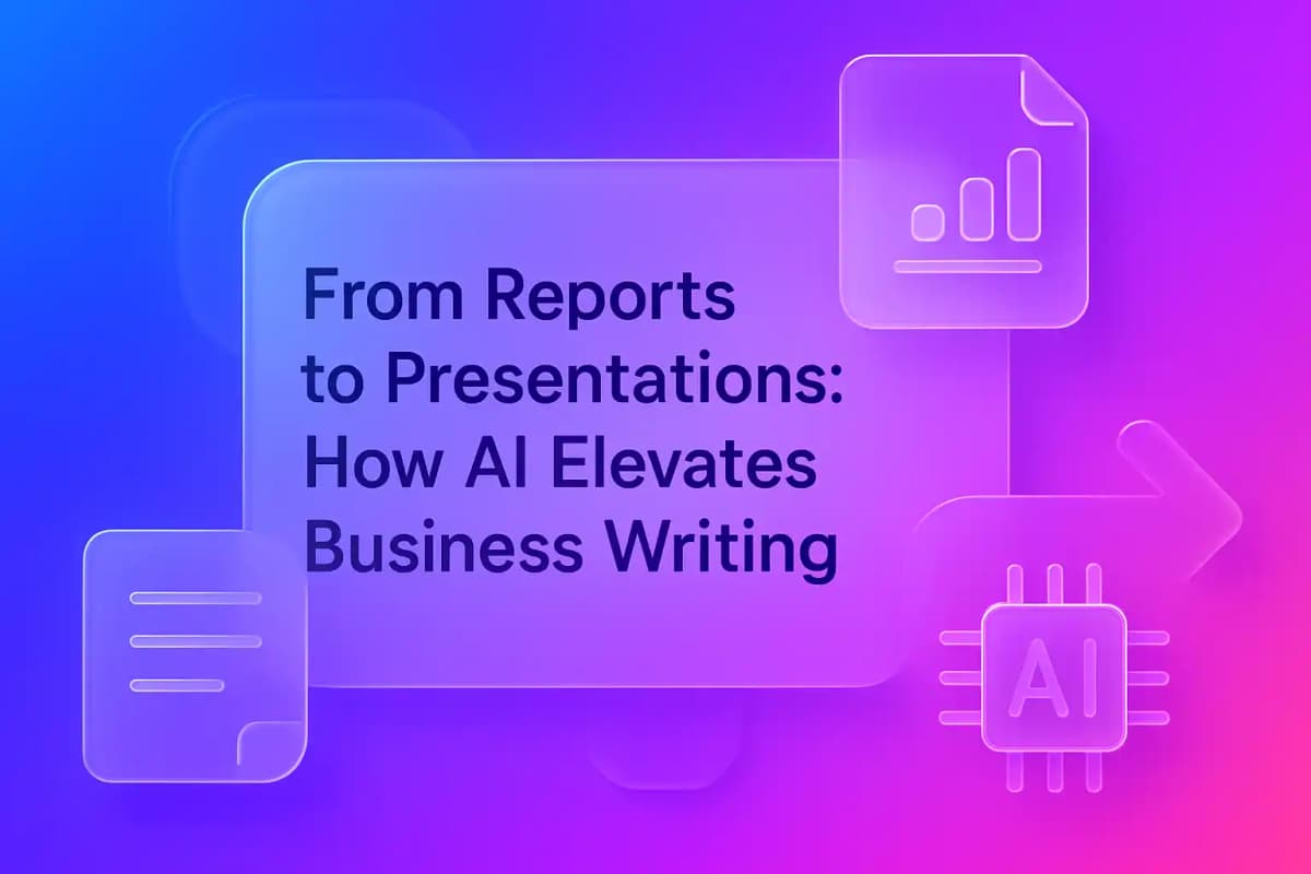 CleverType Blog Post Thumbnail: From Reports to Presentations: How AI Elevates Business Writing Featured image for article: From Reports to Presentations: How AI Elevates Business Writing