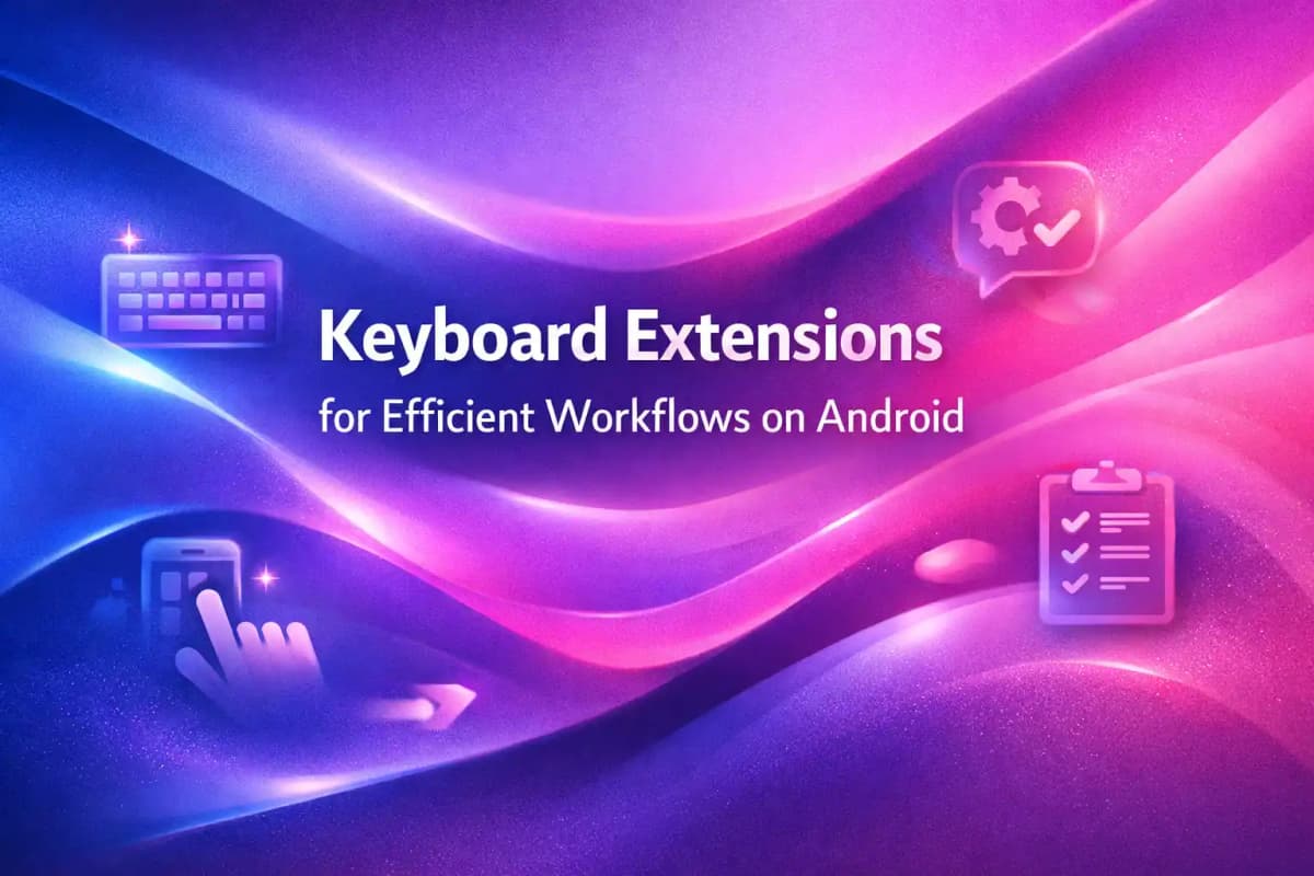 CleverType Blog Post Thumbnail: Keyboard Extensions for Efficient Workflows on Android Featured image for article: Keyboard Extensions for Efficient Workflows on Android