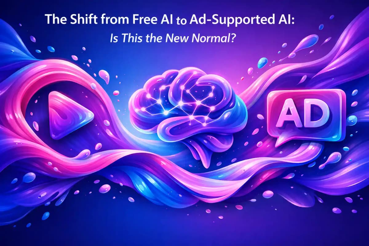 CleverType Blog Post Thumbnail: The Shift from Free AI to Ad-Supported AI: Is This the New Normal? Featured image for article: The Shift from Free AI to Ad-Supported AI: Is This the New Normal?