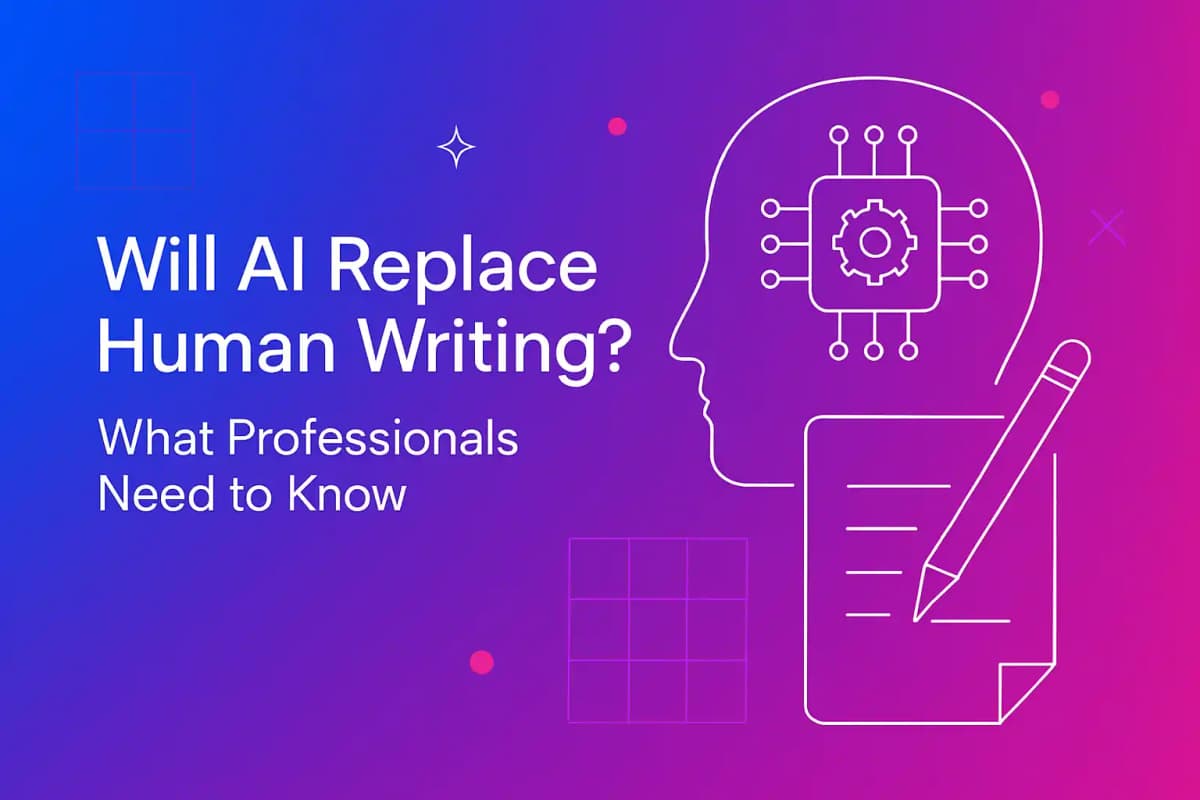CleverType Blog Post Thumbnail: Will AI Replace Human Writing? What Professionals Need to Know Featured image for article: Will AI Replace Human Writing? What Professionals Need to Know